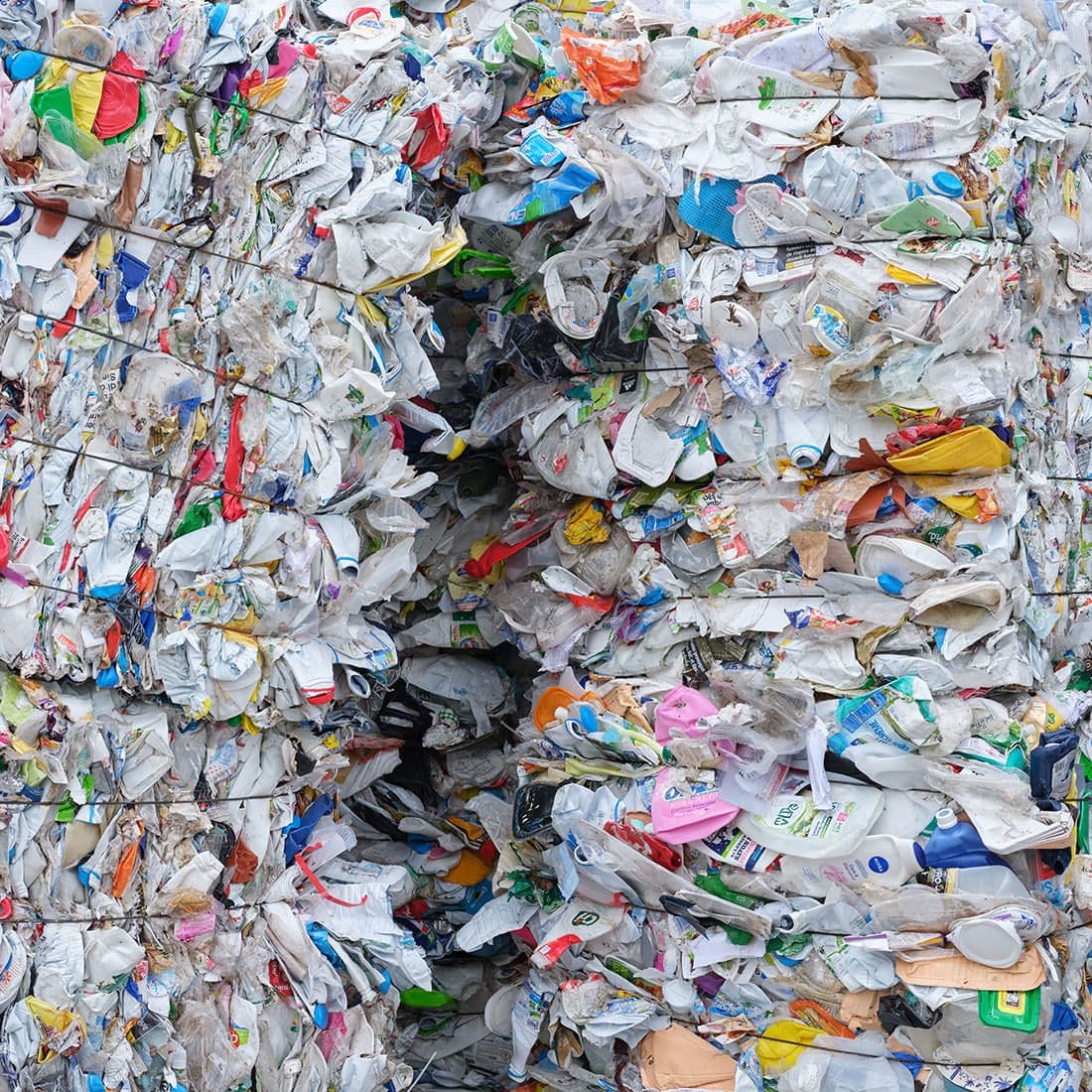 Baled plastic waste